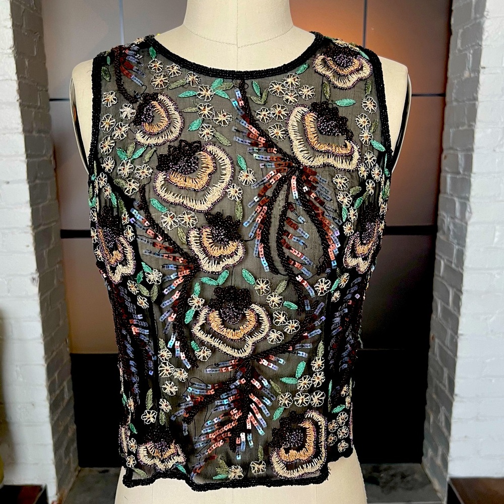 Vintage hand beaded blouse